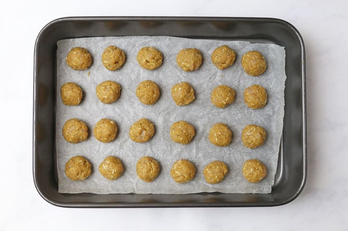 Chicken Meatballs on a tray