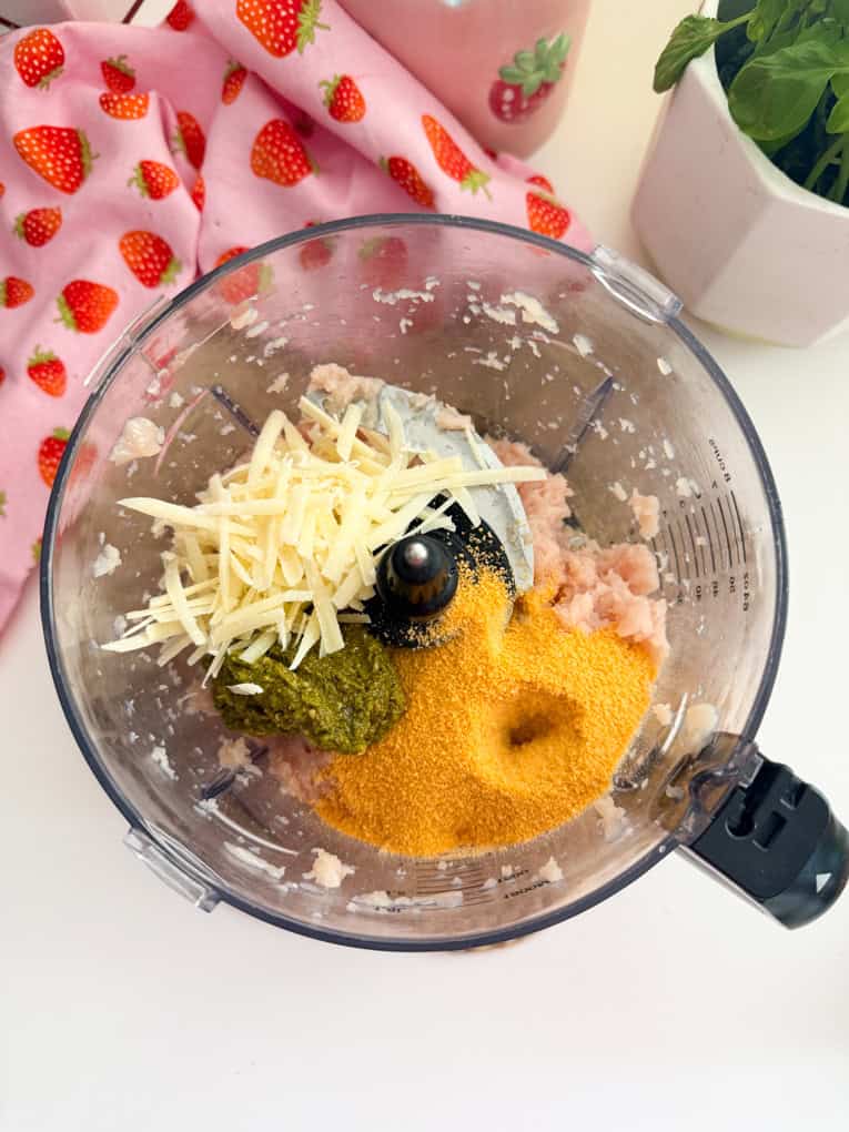 Ingredients in mixer.