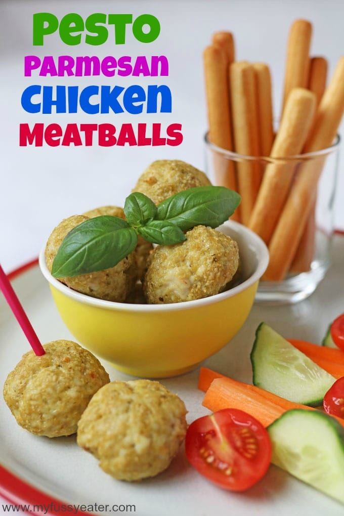 Pesto Parmesan Chicken Meatballs