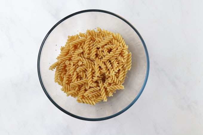 Plain pasta in a bowl