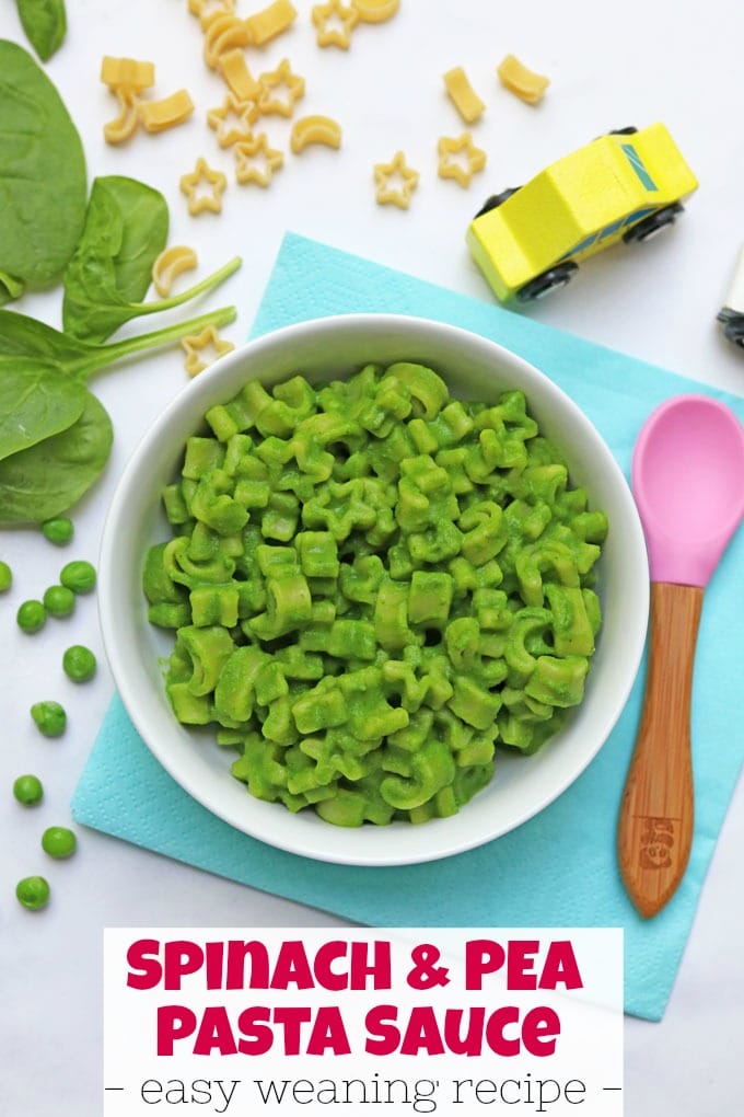 Baby Weaning Recipe - Spinach & Pea Pasta Sauce