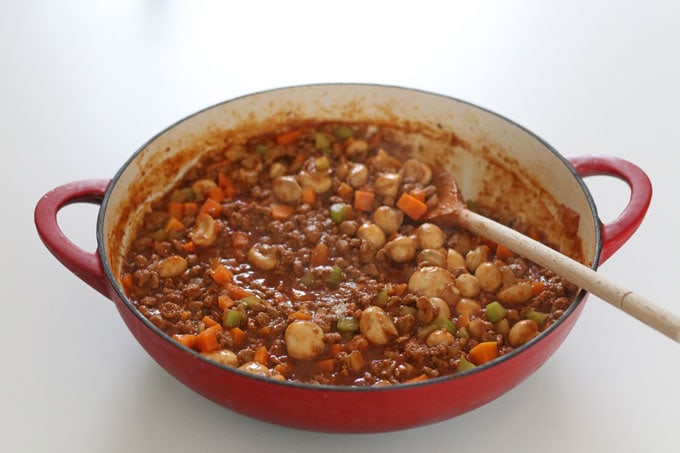 simmering ingredients