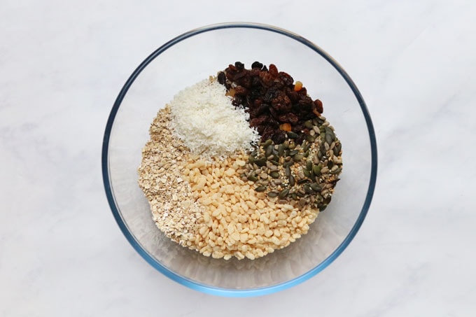 dry ingredients in a glass mixing bowl