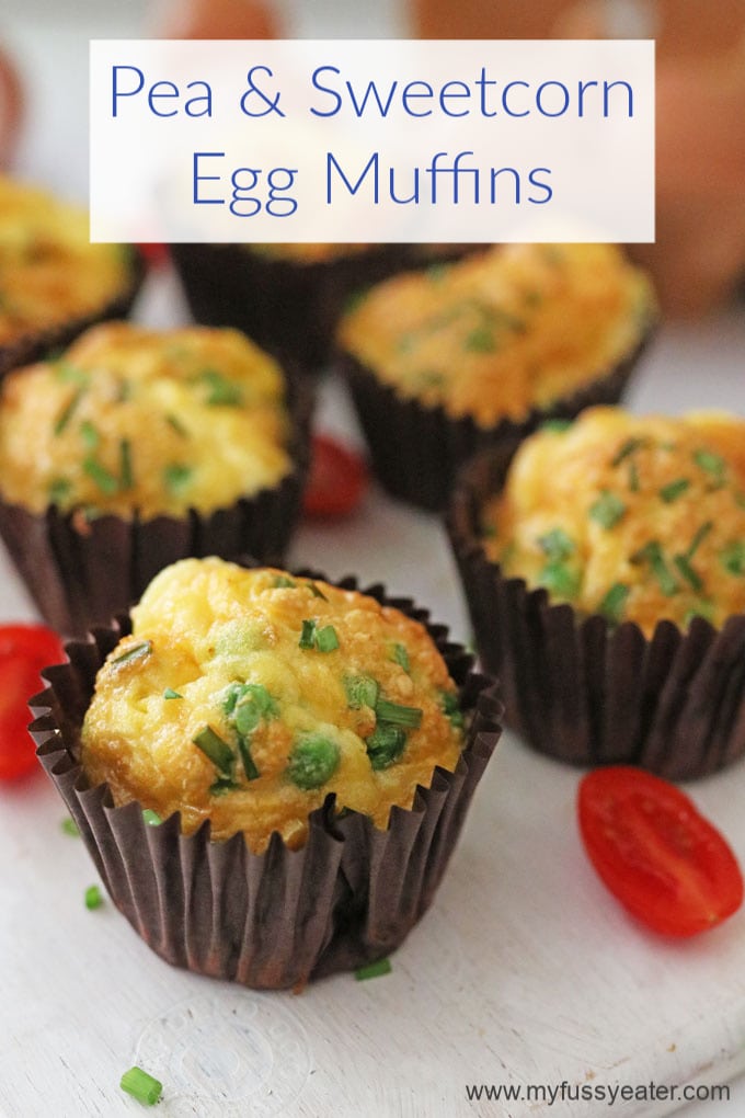 pea & sweetcorn egg muffins pinterest pin