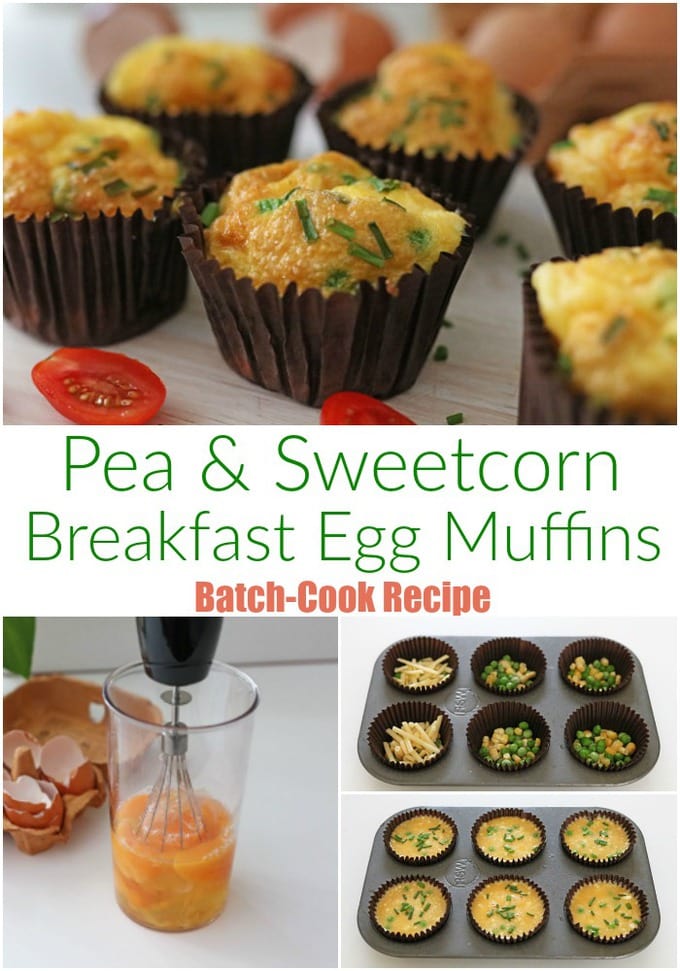 pea & sweetcorn breakfast egg muffins
