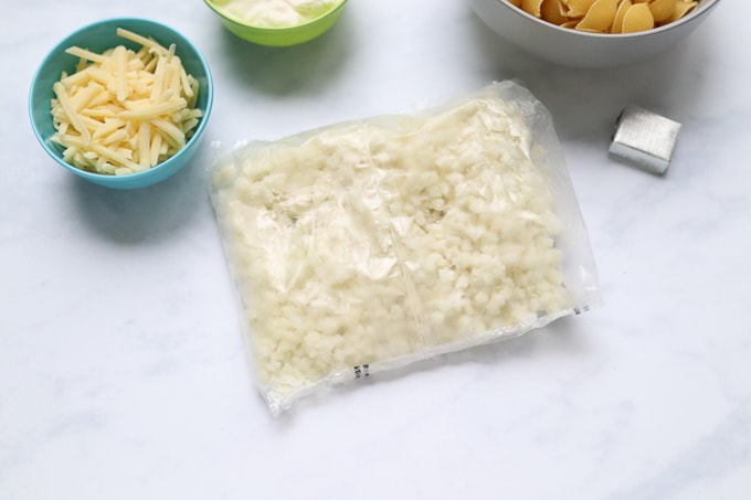 Frozen diced cauliflower from Tesco