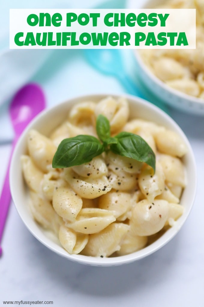 One Pot Cheesy Cauliflower Pasta Pinterest Pin