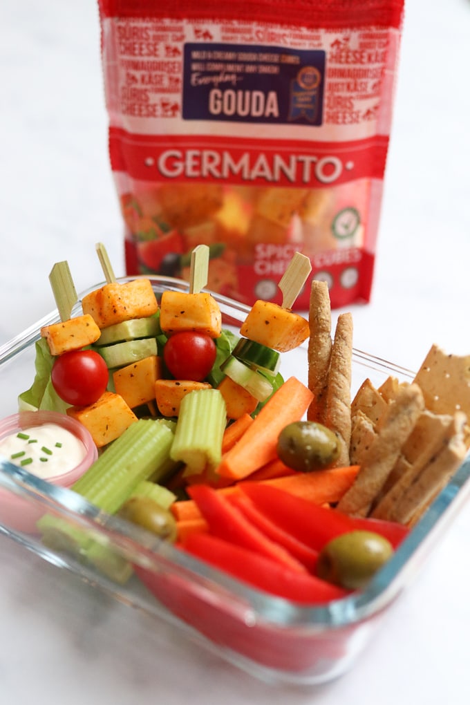 A quick, easy and super delicious lunch whipped up in just 5 minutes using Germanto Spicy Gouda Cheese Cubes.