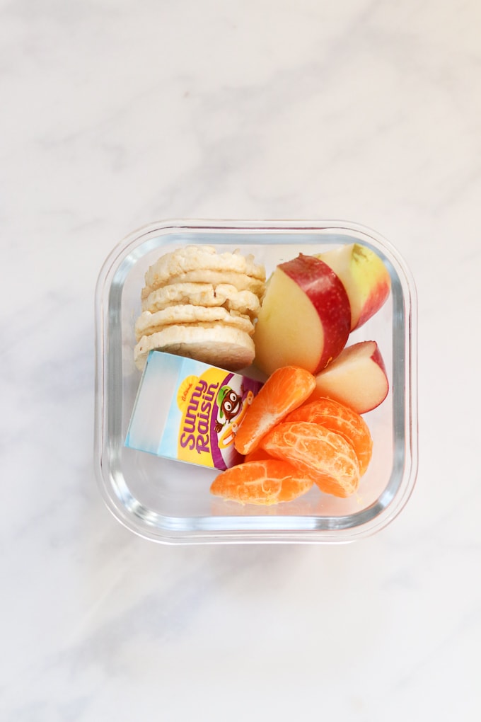 Rice Cake Hummus Sandwich Snack Box for Kids