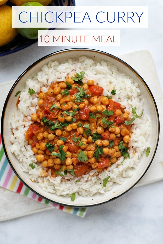 10 Minute Chickpea Curry Pinterest Pin