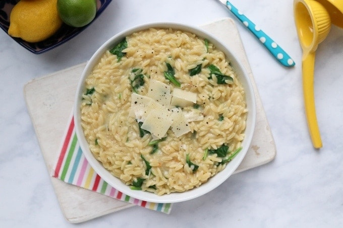 one pot spinach & parmesan orzo