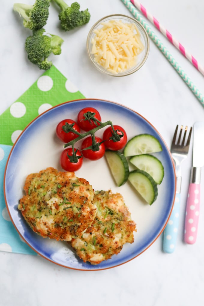 Chicken & Broccoli Fritters with cheese