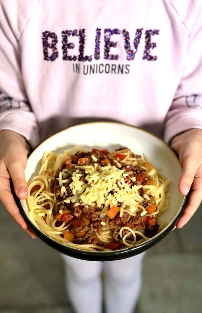 Cooking with Kids recipe for Spaghetti Bolognese