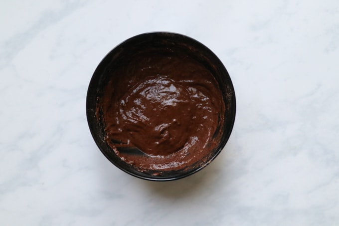 the mug cake mixed in a bowl.