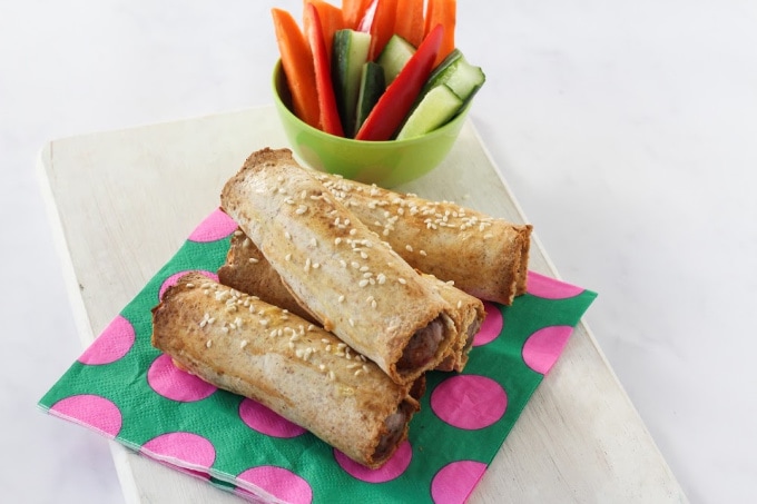 Tortilla Sausage Rolls. An easy and fun way to make sausage rolls with kids with just four simple ingredients.