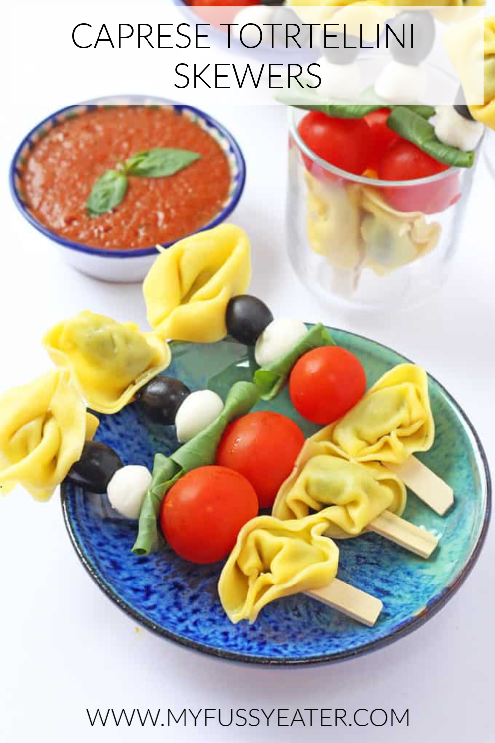 caprese tortellini skewers pinterest pin