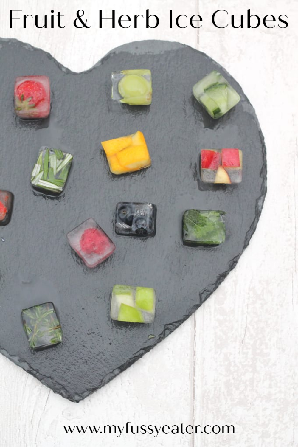 fruit & herb ice cubes pinterest pin