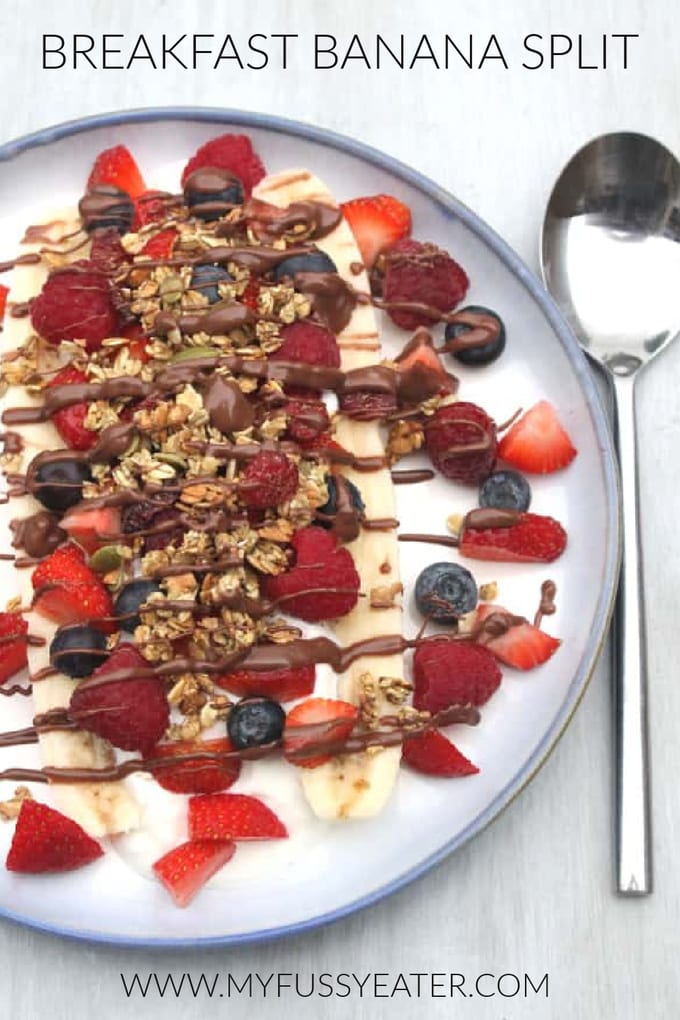 breakfast banana split pinterest pin