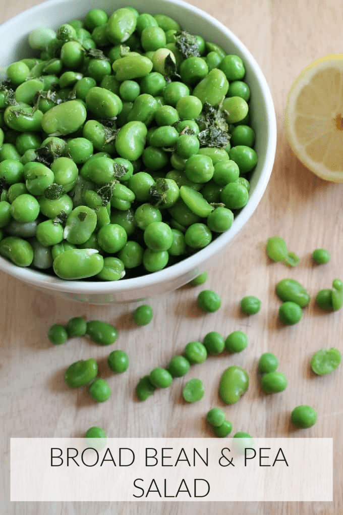 broad bean & pea salad pinterest pin