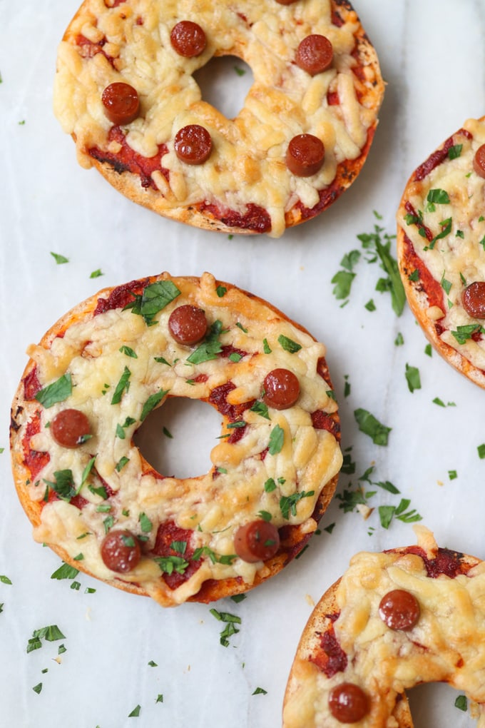 Pizza Bagels - Easy Kids Lunch - My Fussy Eater | Easy Family Recipes