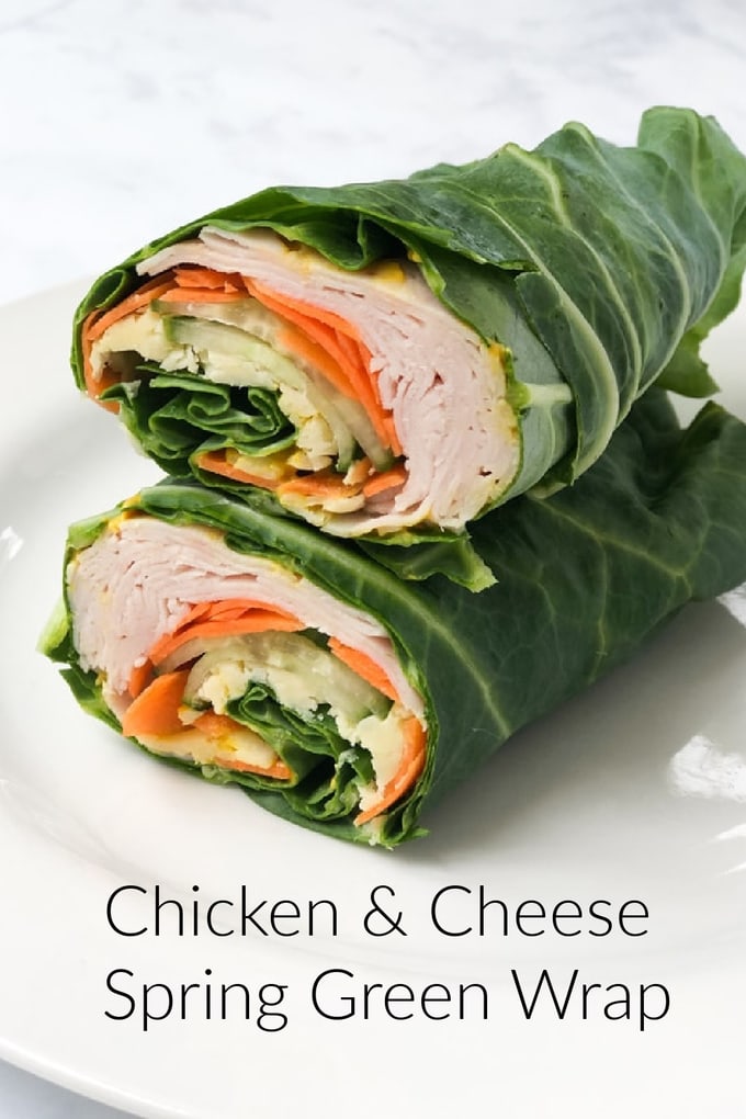 chicken and cheese wrapped in spring greens