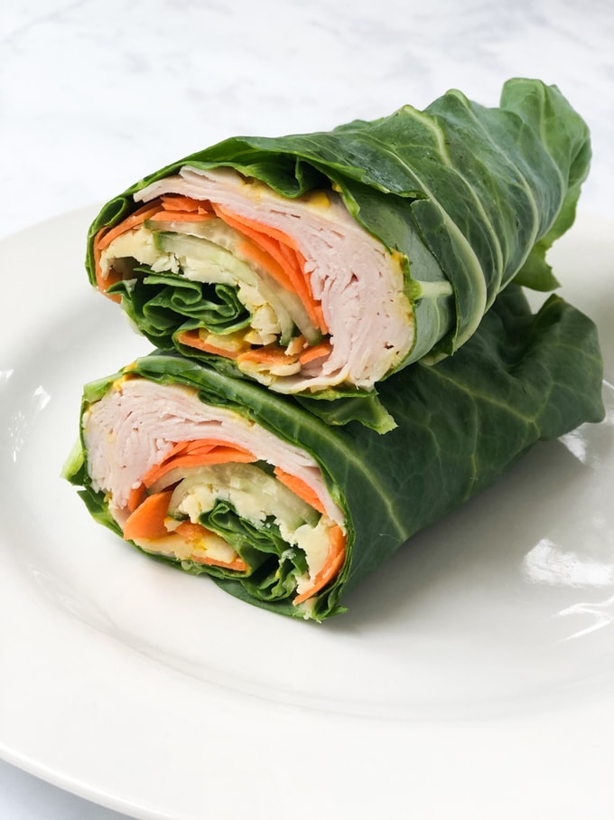 Chicken & Cheese Spring Green Wrap served on a white plate.