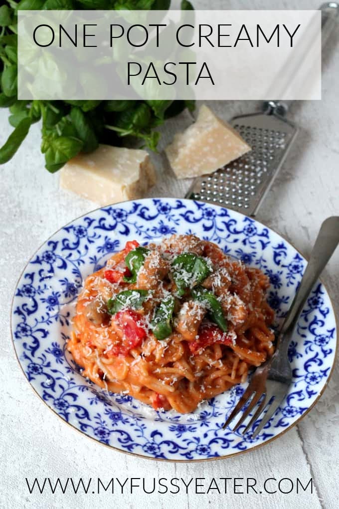 one pot creamy pasta pinterest pin