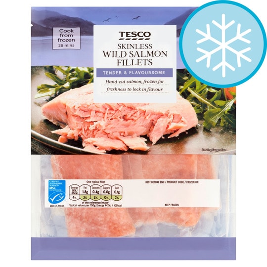 Tesco frozen salmon fillets