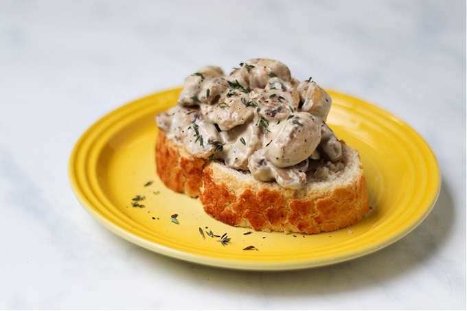 Creamy Mushrooms On Toast