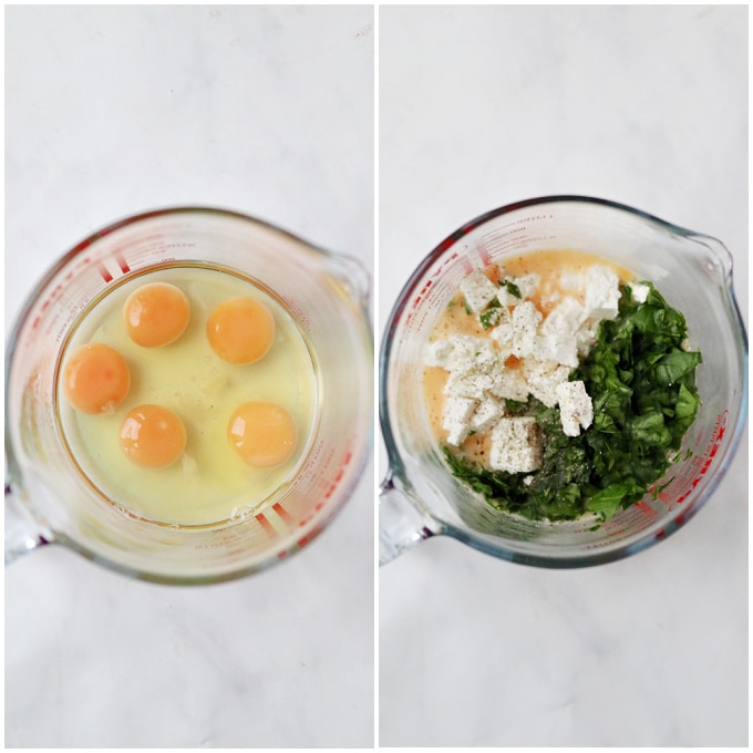 Ingredients in a mixing jug. 