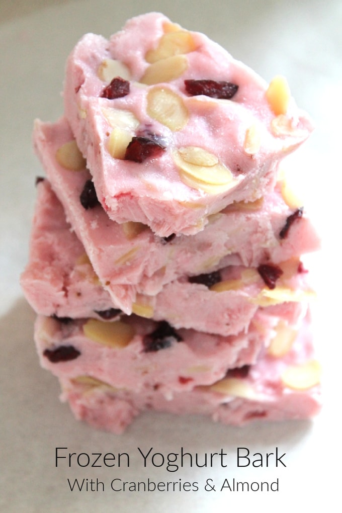 Frozen Yoghurt Bark With Cranberries & Almond Pinterest Pin