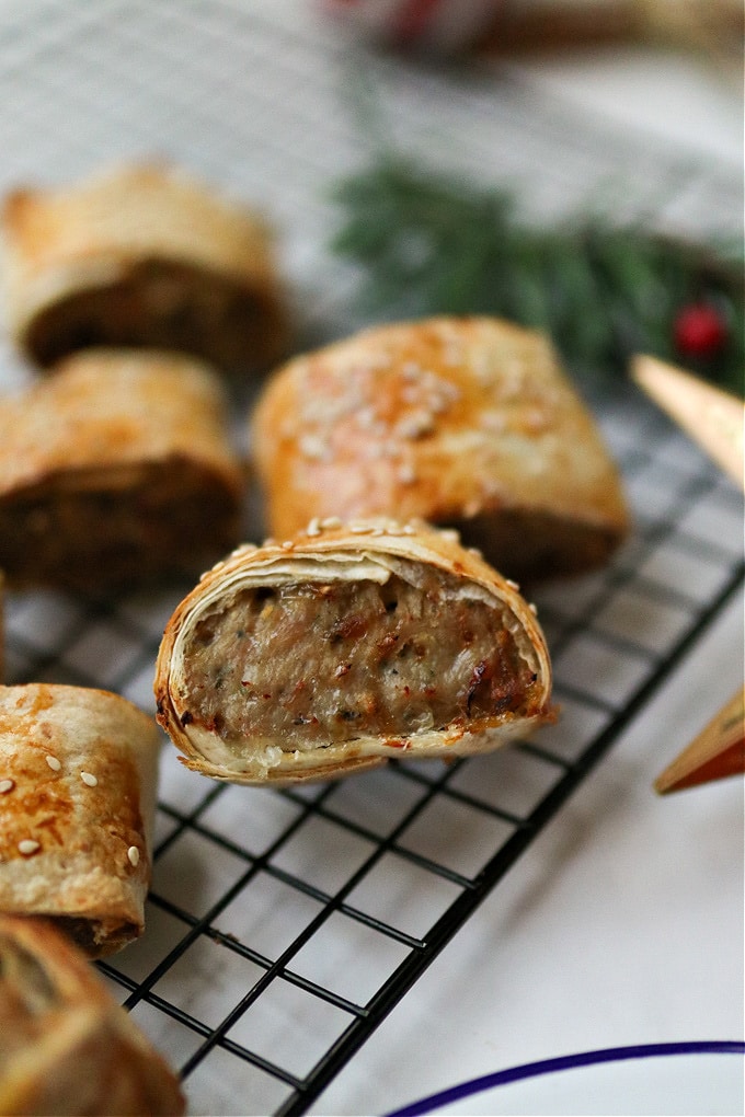 Healthier Sausage Roll close up