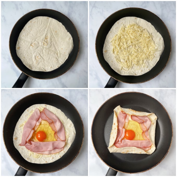 Step by step pictures showing how to make the galette