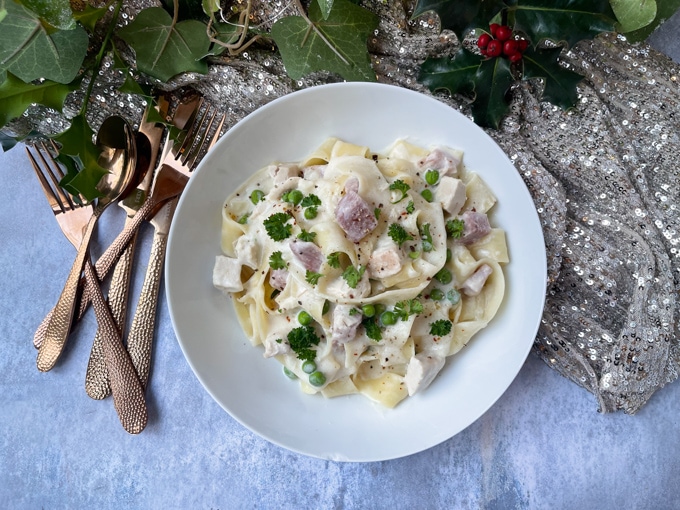 Leftover Turkey & Ham Pasta