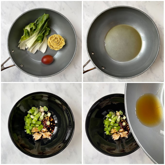 step by step photos of how to make the hoti oil noodles