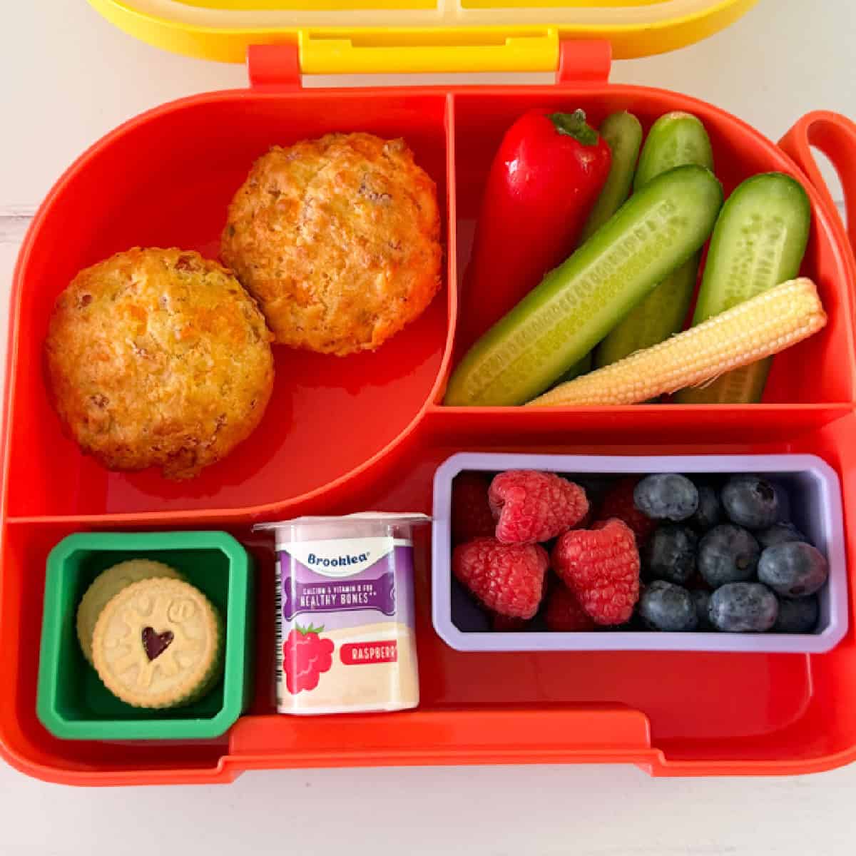 Tasty ham and cheese savoury muffins with a sneaky serving of hidden veggies, perfect to make ahead and freeze for school lunchboxes during the week.