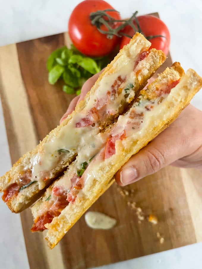 Airfryer Garlic Cheese &amp; Tomato Toastie - My Fussy Eater | Easy Family ...