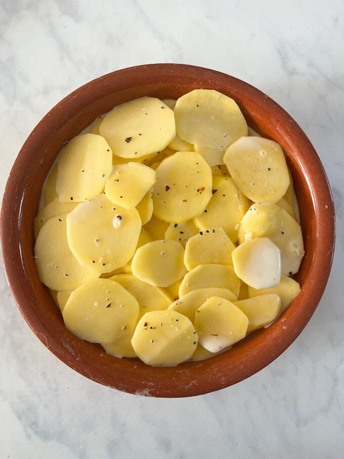 Potatoes ready to go in the airfryer.