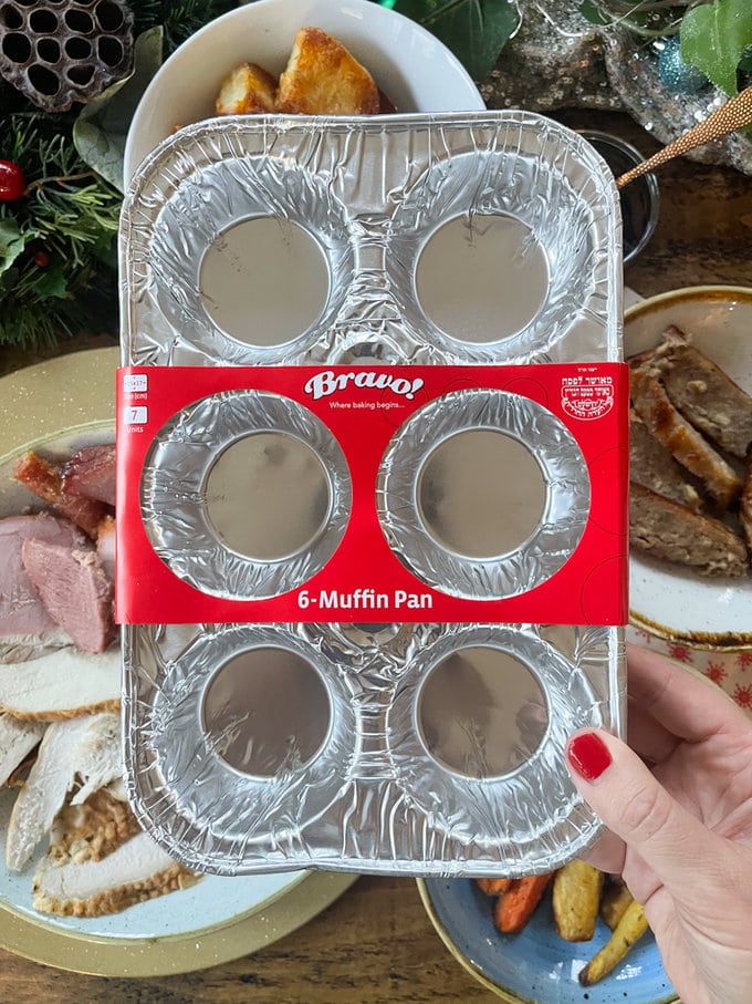 Picture shows foil muffin tin.