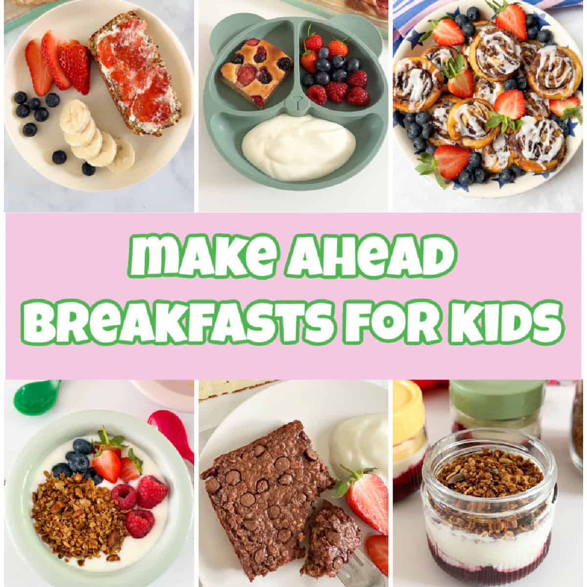 Breakfast recipes that you can make ahead for kids. Good for batch cooking