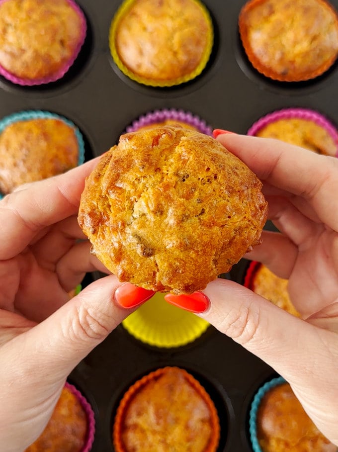 Close up of a Leftover Bolognese Muffins.