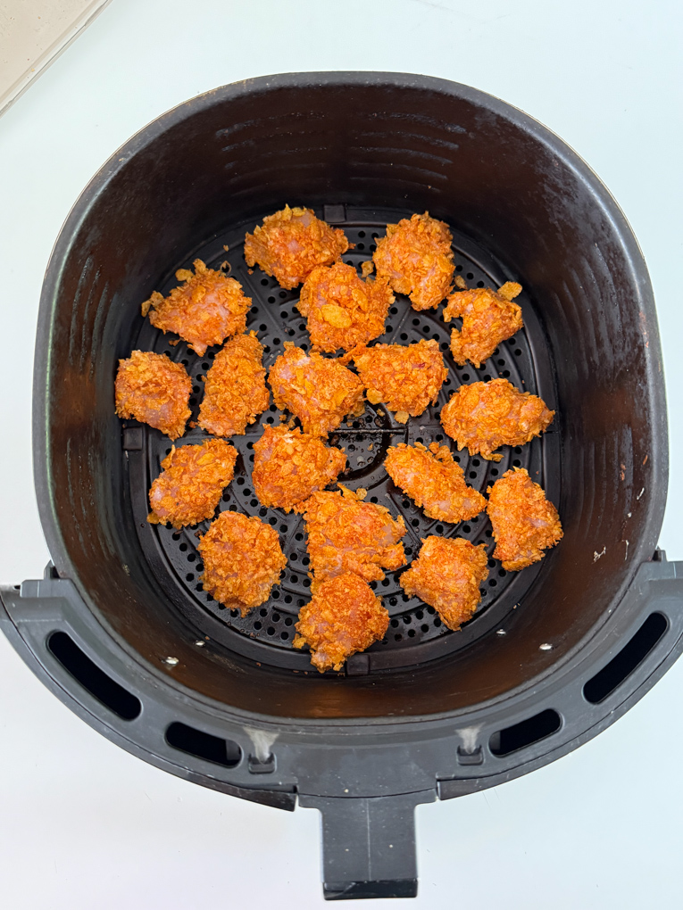 Cripsy Cornflake Nuggets in the airfryer.