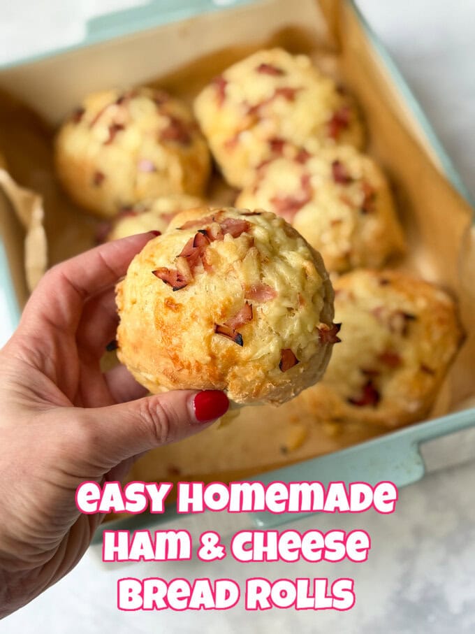 Ham and cheese rolls fresh out of the oven and golden brown.