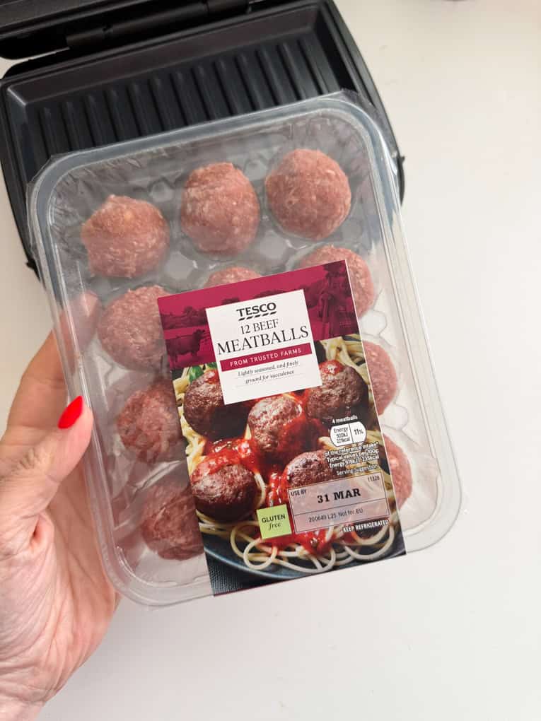 A packet of 12 beef meatballs